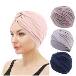 Nakrycie głowy czapka typu Beanie czapka skręt węzeł Turban dla kobiet dziewczynka Chemo chusta na głowę miękka rozciągliwa utrata włosów łysienie moda HT260