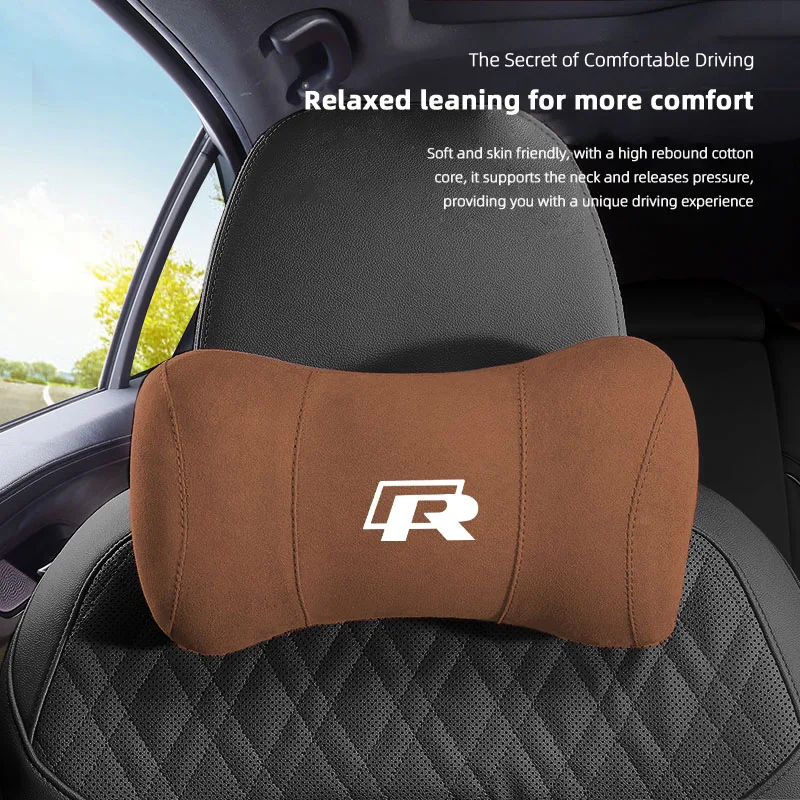 Car Headrest Neck Pillow Soft Comfort Support Auto Interior Accessorie For Volkswagen VW R Golf Amarok T5 Phaeton Tiguan T-Cross