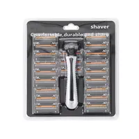 21pcs Hair Trimmer Three-layer Blade Manual Shaver Stainless Steel Blade Men's Shaving Razor For Daily Face Care