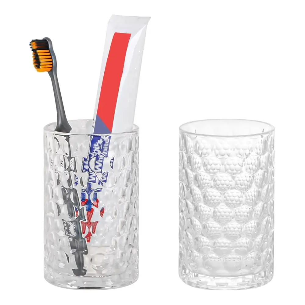 

Набор для ванной: стеклянный держатель для зубных щеток (11 унций) и стакан-тумблер, декоративный, для столешницы