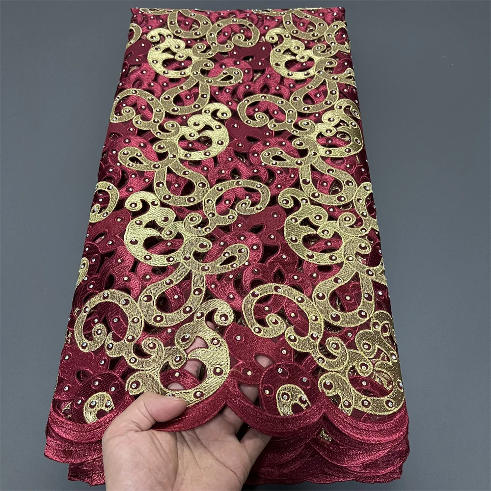 

Нигерийская кружевная ткань премиум-класса для свадебного платья и свадебного платья - тюль с вышивкой, мягкий хлопок, дамасский материал высокого качества, 5 ярдов