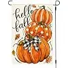 Hello Fall Pumpkin Garden Flag 12x18 Inch Outside Yard Porch Decor jjp