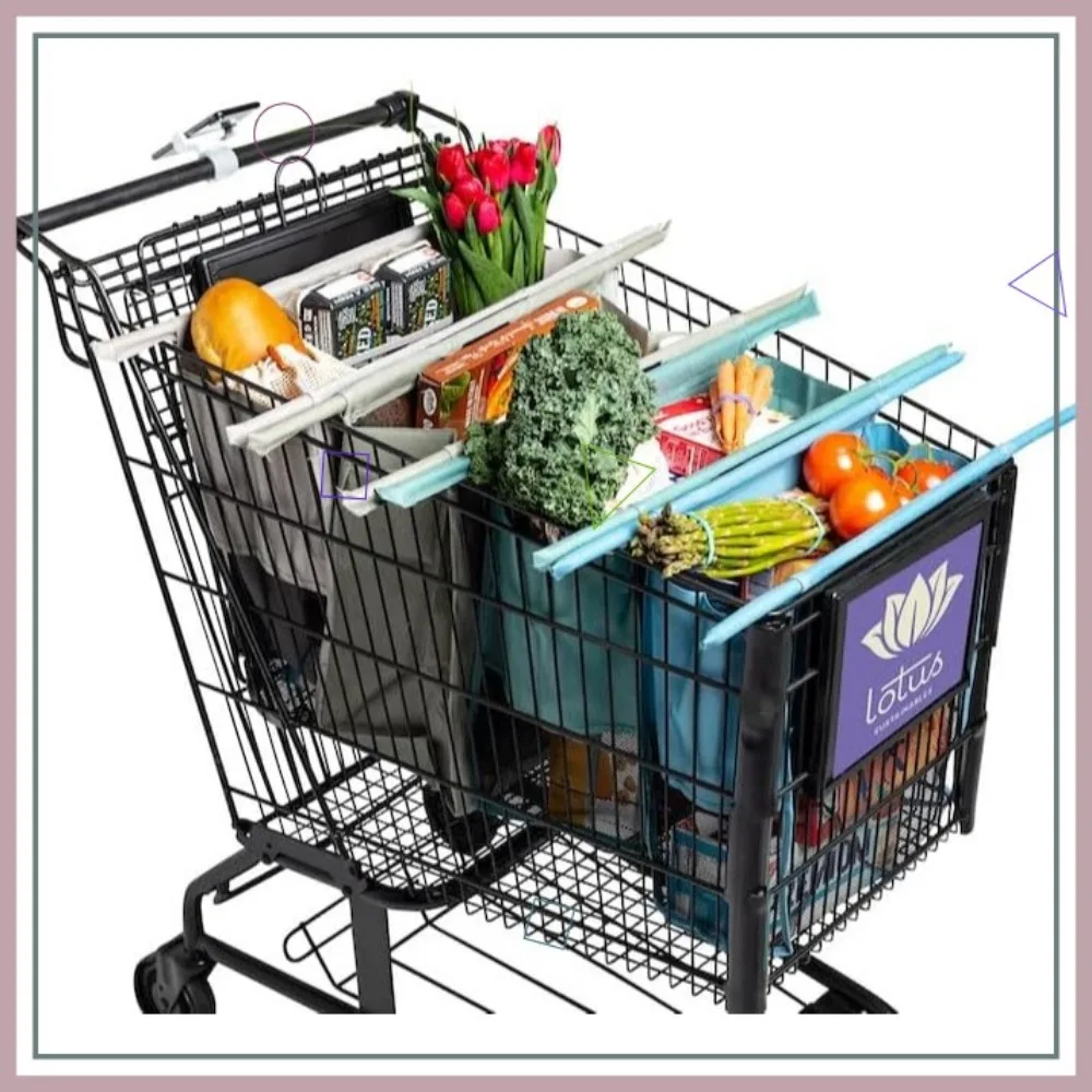 

Многоразовые сумки для покупок Earth Tone, упаковка из 4 штук с изолированной сумкой и держателем для яиц/винны — складные и моющиеся