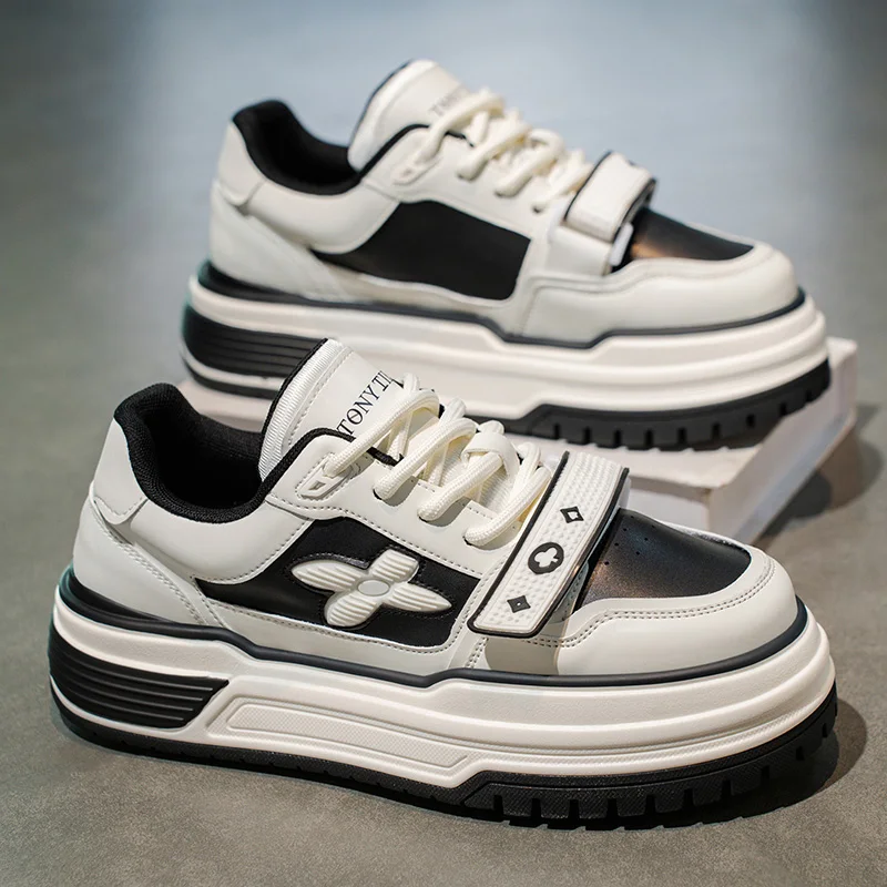 

Модная мужская обувь из искусственной кожи на плоской подошве, осень 2023, новая мужская повседневная обувь, удобные дышащие противоскользящие спортивные кроссовки для мужчин