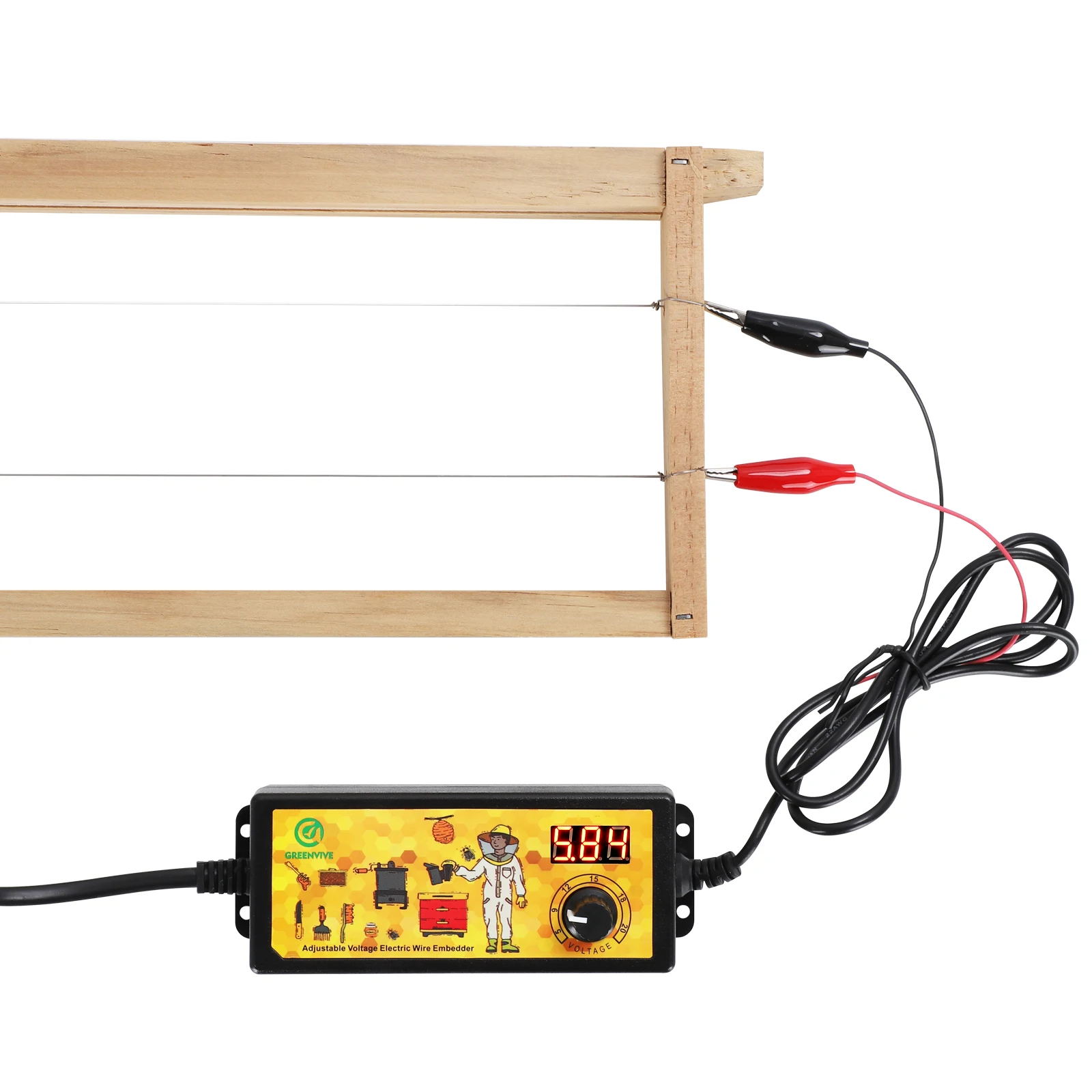 Pantalla Digital, temperatura ajustable, calefacción eléctrica para apicultura, marco incorporado, filo, instalador de base de cera de abejas