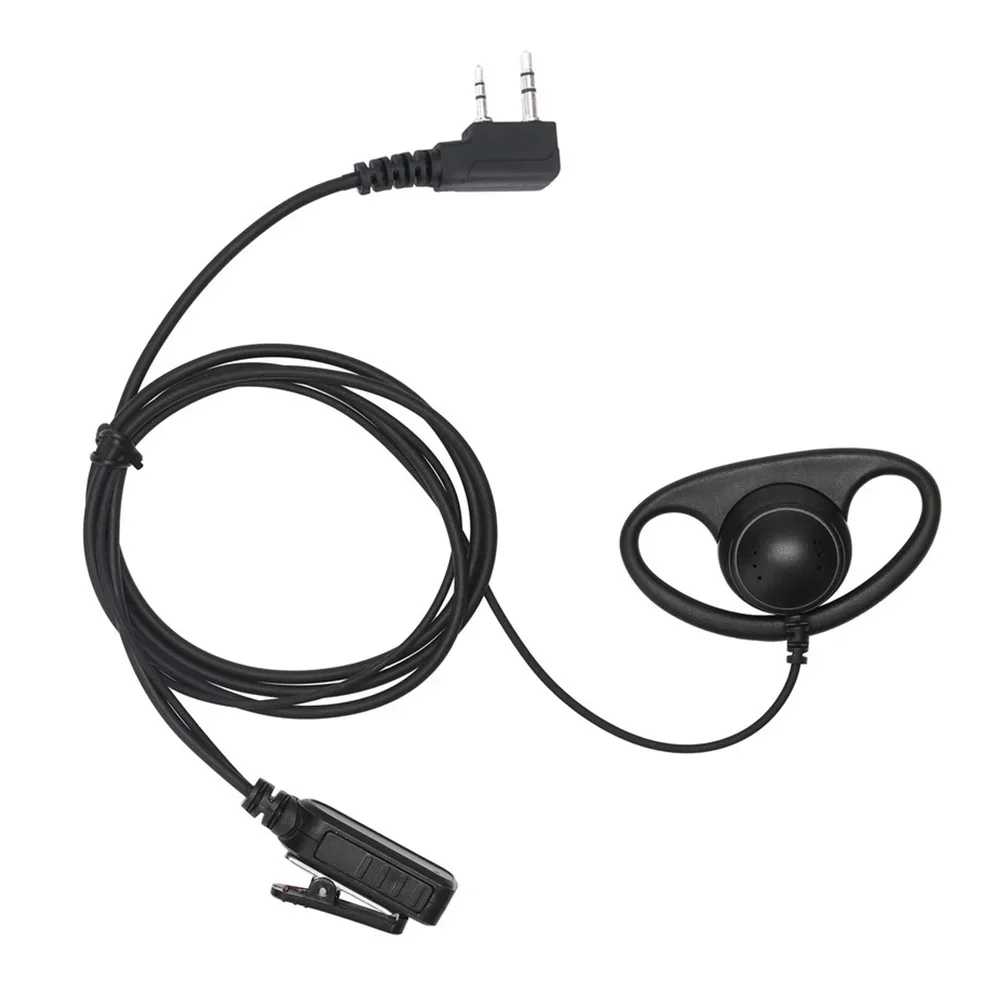 D Shaped Single Wire Earpiece Headset Kit PTT Mic 2 Pin Earphone Walkie Talkie  for Motorola Radio Baofeng Kenwood Puxing HYT