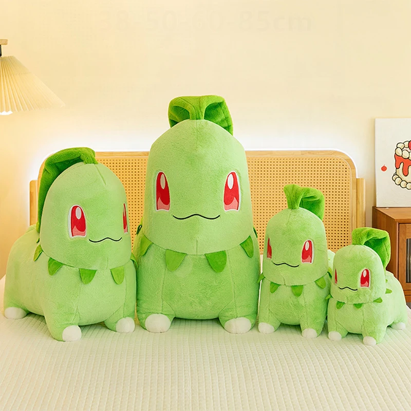 

55cm Pokemon Kawaii Chikorita Plush Toy Filled Doll Anime Gift for Kids Birthday Xmas Stuffed Animal Dropshipping Cute Doll