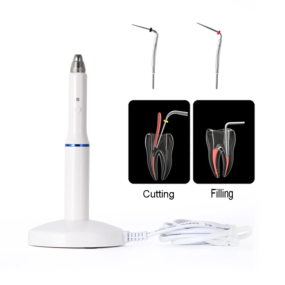 Dental Wireless Gutta Percha Obturation System Endo Heated Pen with 2 Tips Root Canal Hot Melt Filling Pen Dental tools