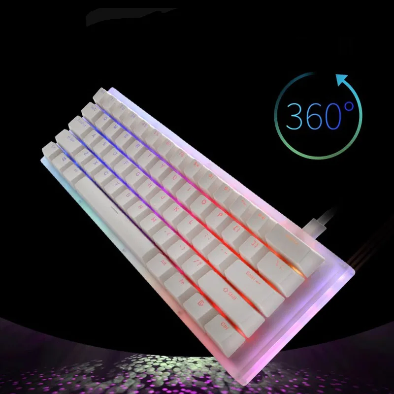 Imagem -05 - Teclado Mecânico sem Fio K61 Feminino Modo Thri Hot Swap Teclado do Escritório Estrutura de Junta Rollover de Tecla n Rgb Teclado do Jogo