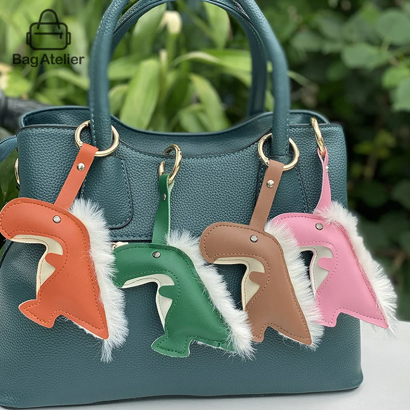 Cute PU Leather Multi-color Animal Key Chain Pendant Fashion Fine Car Keychain Women's Schoolbag Charm Accessories Gift