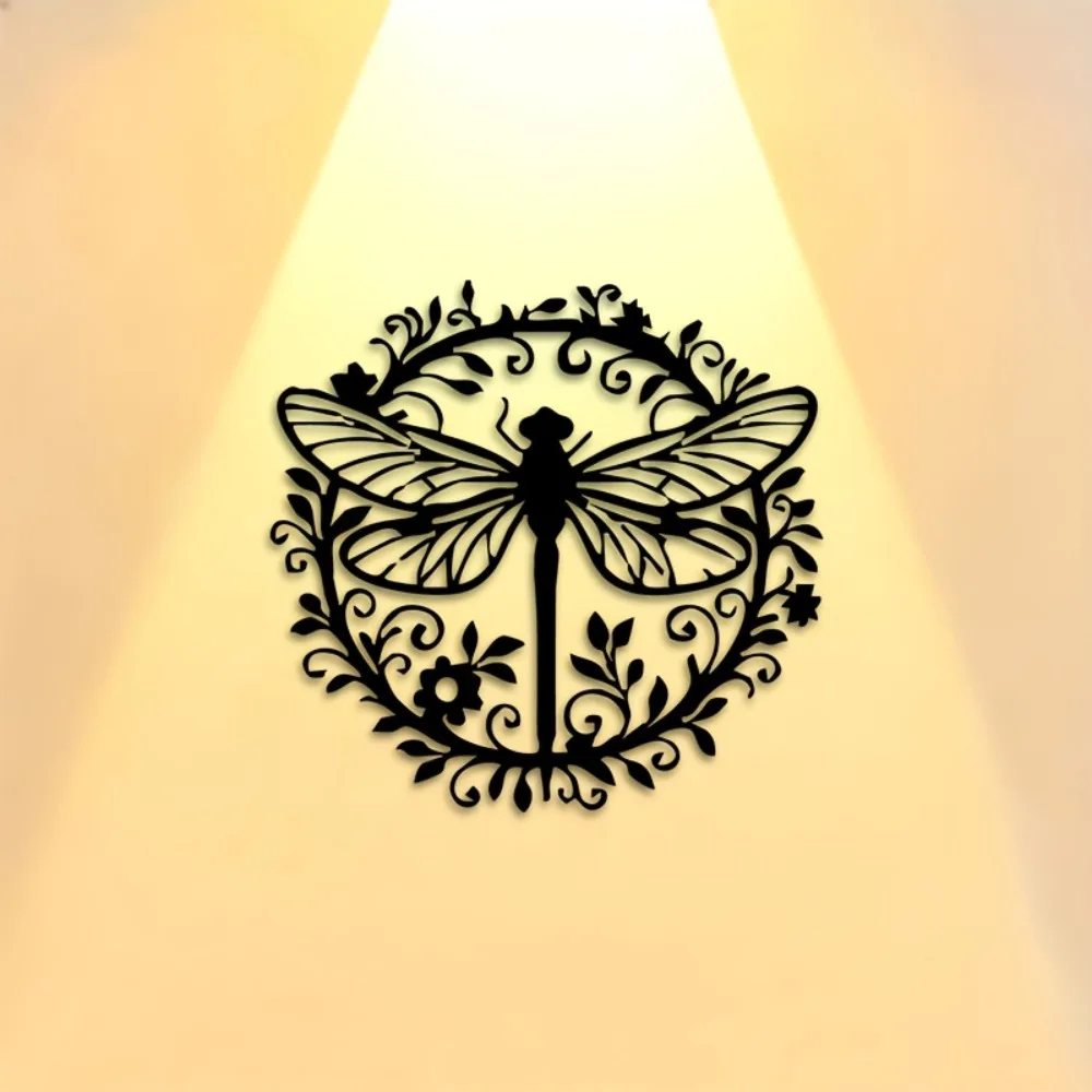 CIFBUY Iron Wall Art Rustproof Metal Dragonfly Sculpture Waterproof For Garden Fence Living Room Home Decor