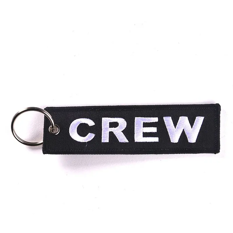 Cordão bordado Keychain, Chaveiro bordado CREW, 20pcs