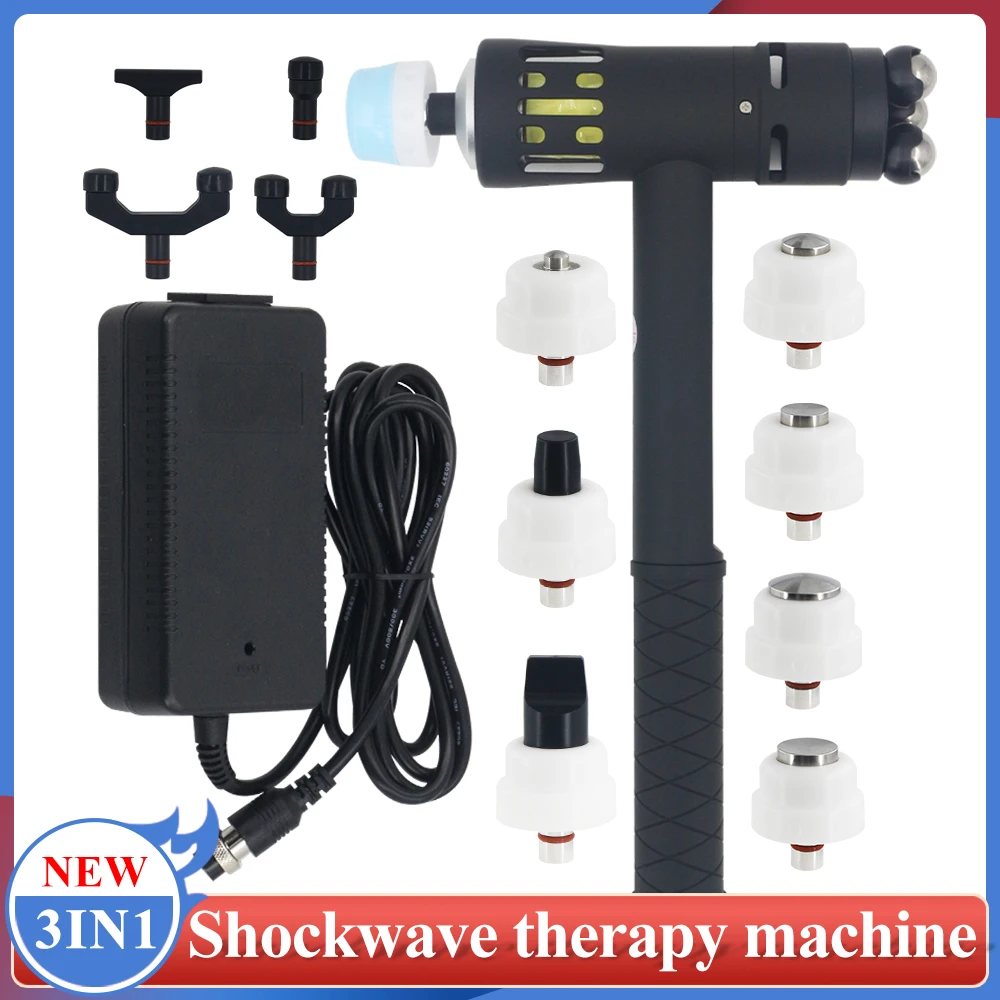 

3in1 Physiotherapy Shockwave Therapy Equipment Shock Wave Chiropractic Devices Home Use Health Care Portable