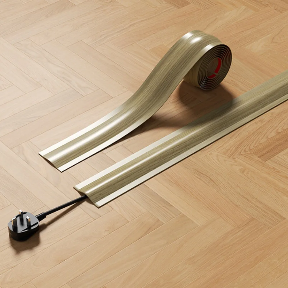 High Quality 1m/2m Cord Cover PVC Soft Floor Cable Cover Durable Self-Adhesive Wire Cover Indoor