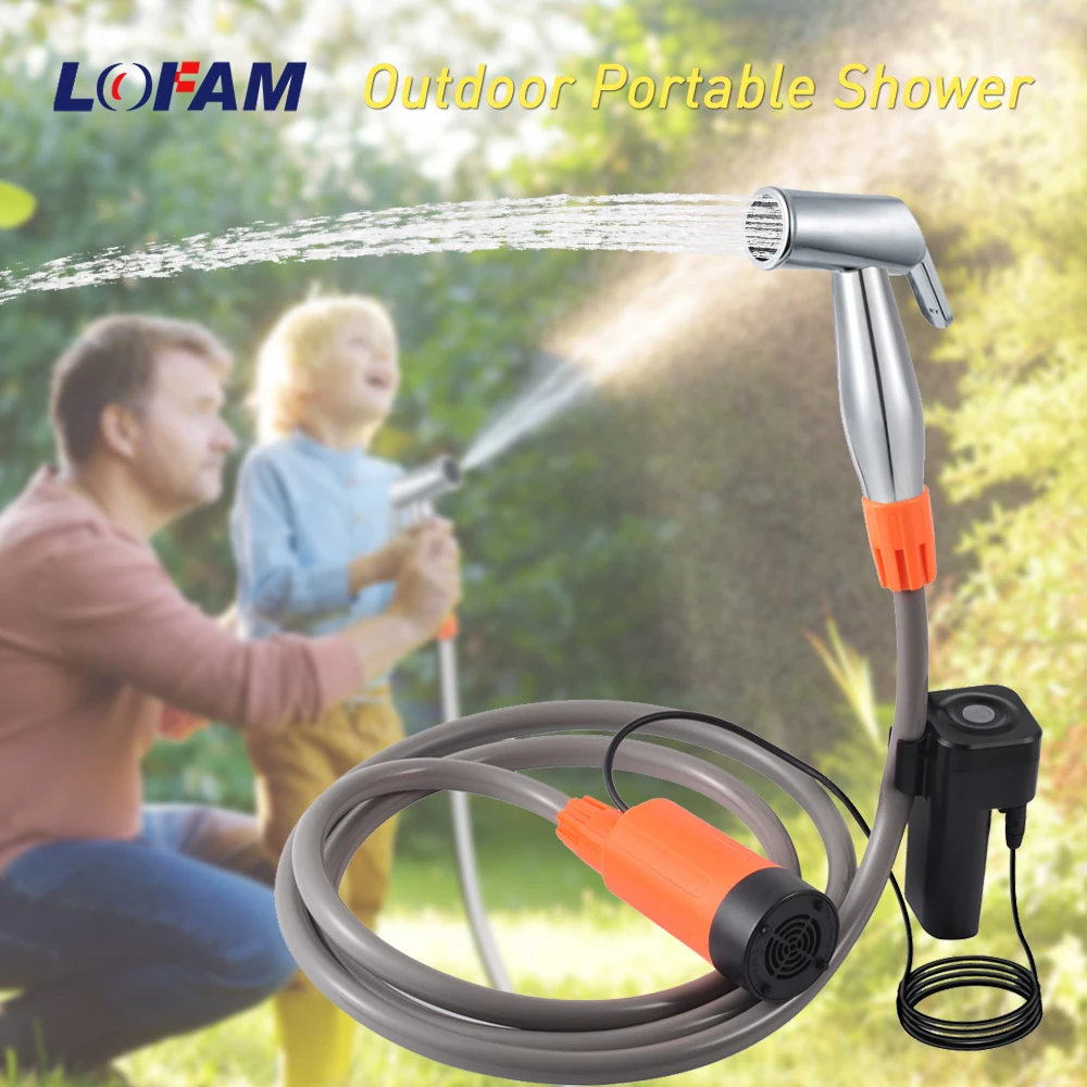 

Portable Outdoor Camping Shower Rechargeable Electric Shower Pump for Beach Bathing Watering Flowers Pet Car Washing