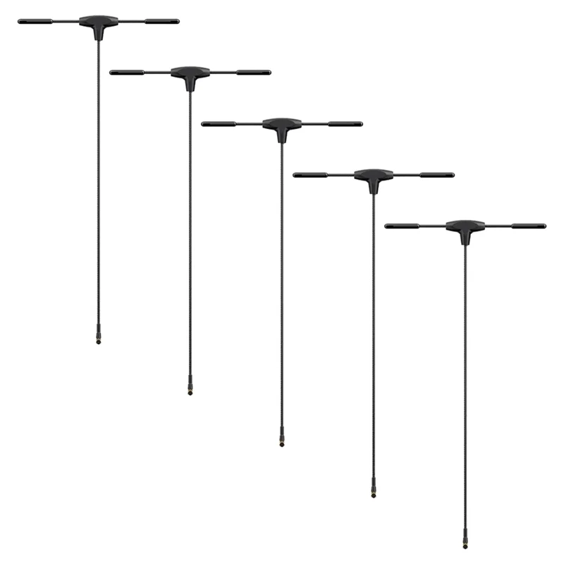 【HOT-SELL】هوائي من النوع T عالي الكفاءة 2.4G (5 قطع) 4 موصلات بطول خط 100 مم لأجزاء الطائرة بدون طيار RC FPV ذاتية الصنع