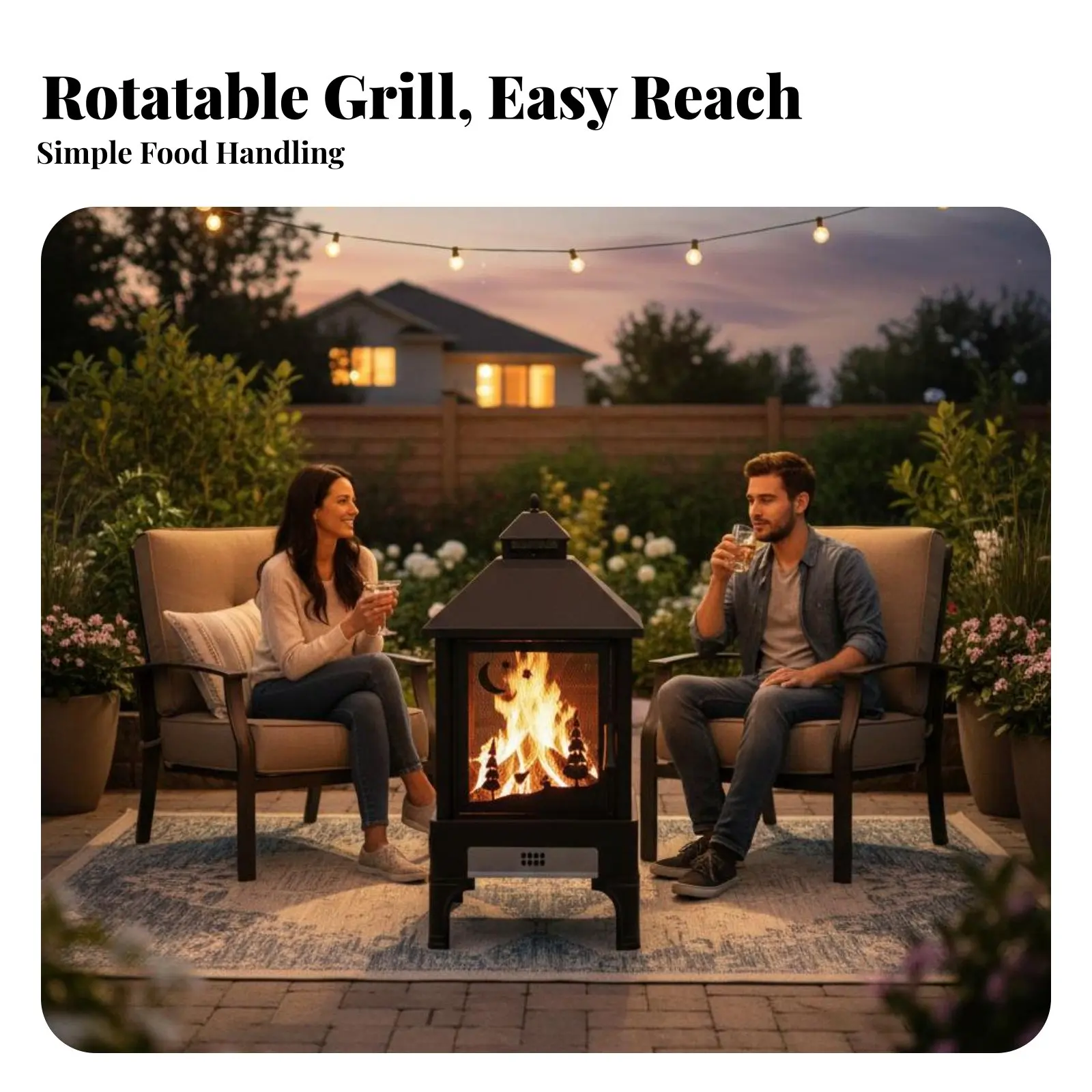 

Уличный квадратный гриль-барбекю на древесном угле, обогреватель для патио, многофункциональный обогреватель для дома, сада, дачи