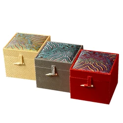 The Great Wall Brocade Box Multicolor, Simple Bone Fastener, Teapot Crafts Display, Packaging Gift Box, Candy Box