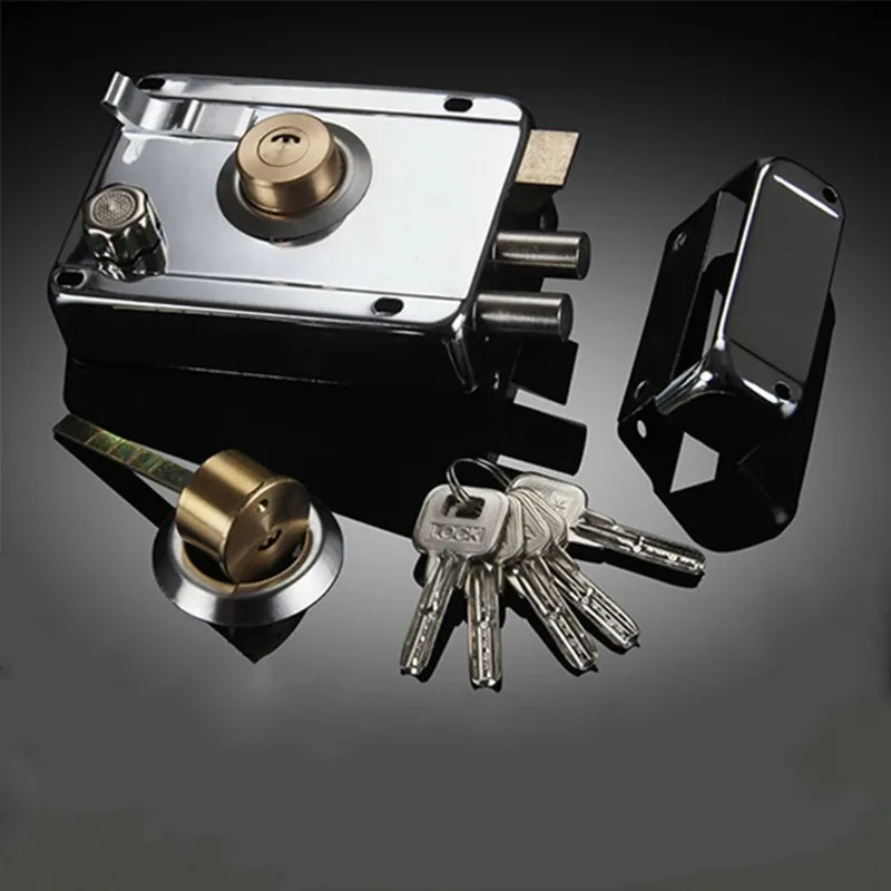Door Lock Strong Deadbolt Home Security Universal Exterior Anti-theft Accessory Stainless Steel Multiple Insurance Smooth - Image 5