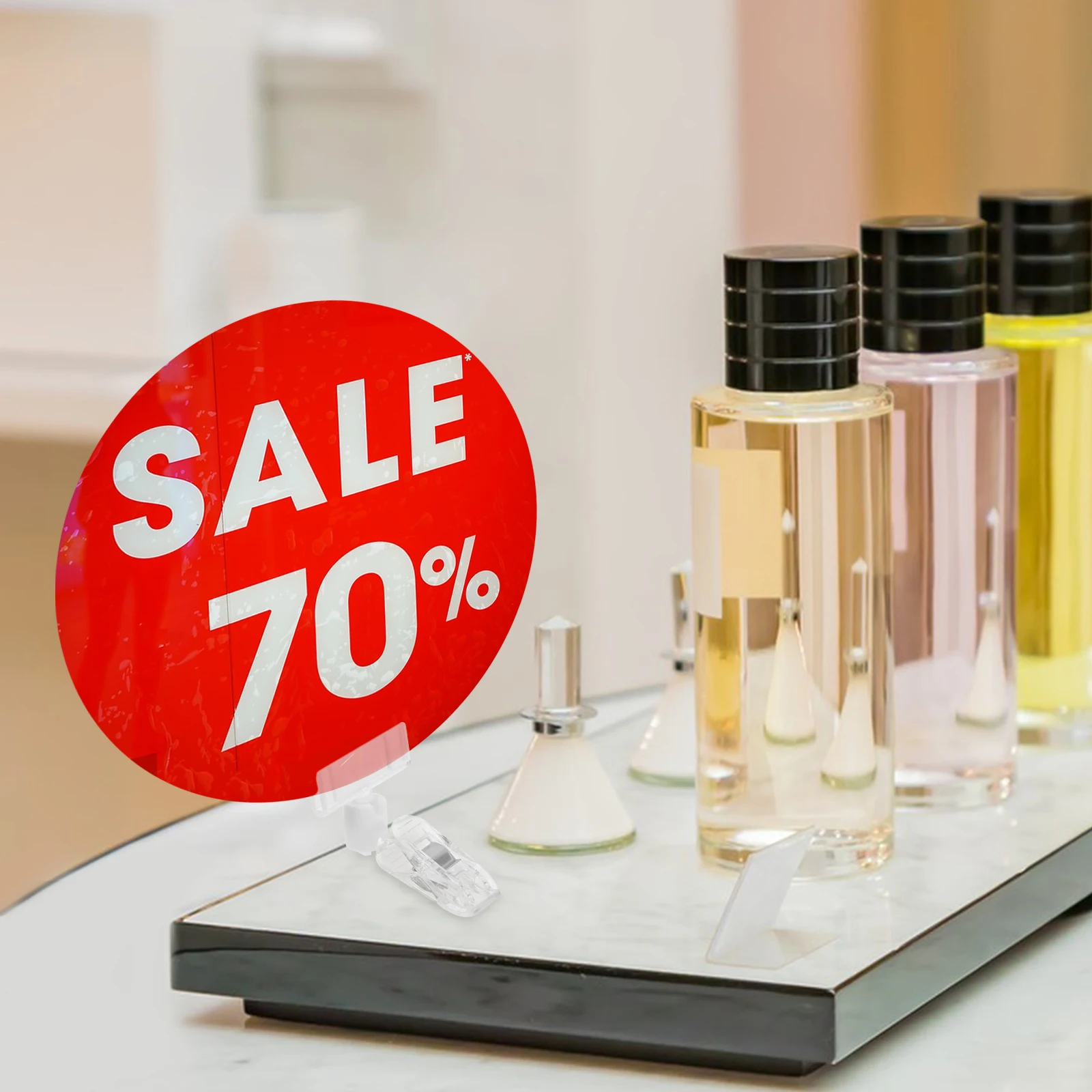 12pcs Crystal Swivel Price Tag Holder Double Head Clip for Merchandise Display Sign Poster Name Badge Clips