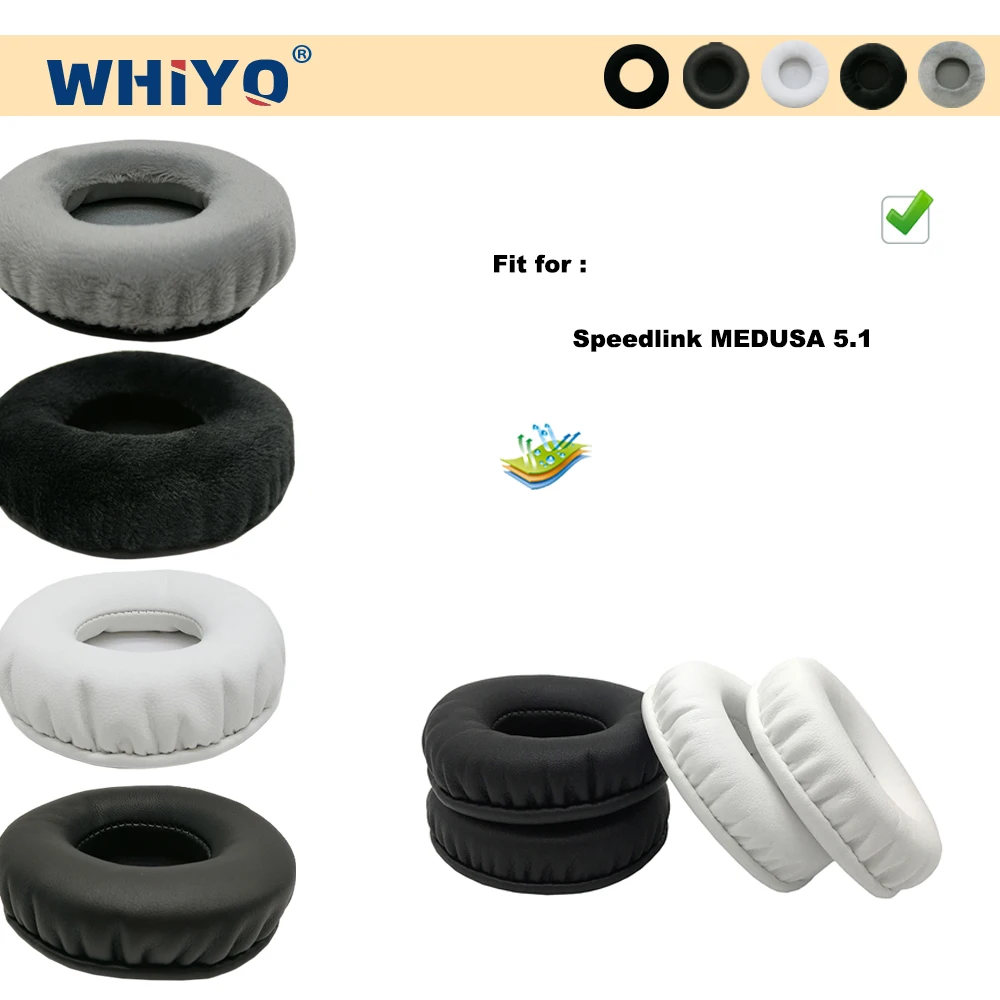 

Whiyo New Upgrade Replacement Ear Pads for Speedlink MEDUSA 5.1 Headset Parts Leather Cushion Velvet Earmuff Sleeve