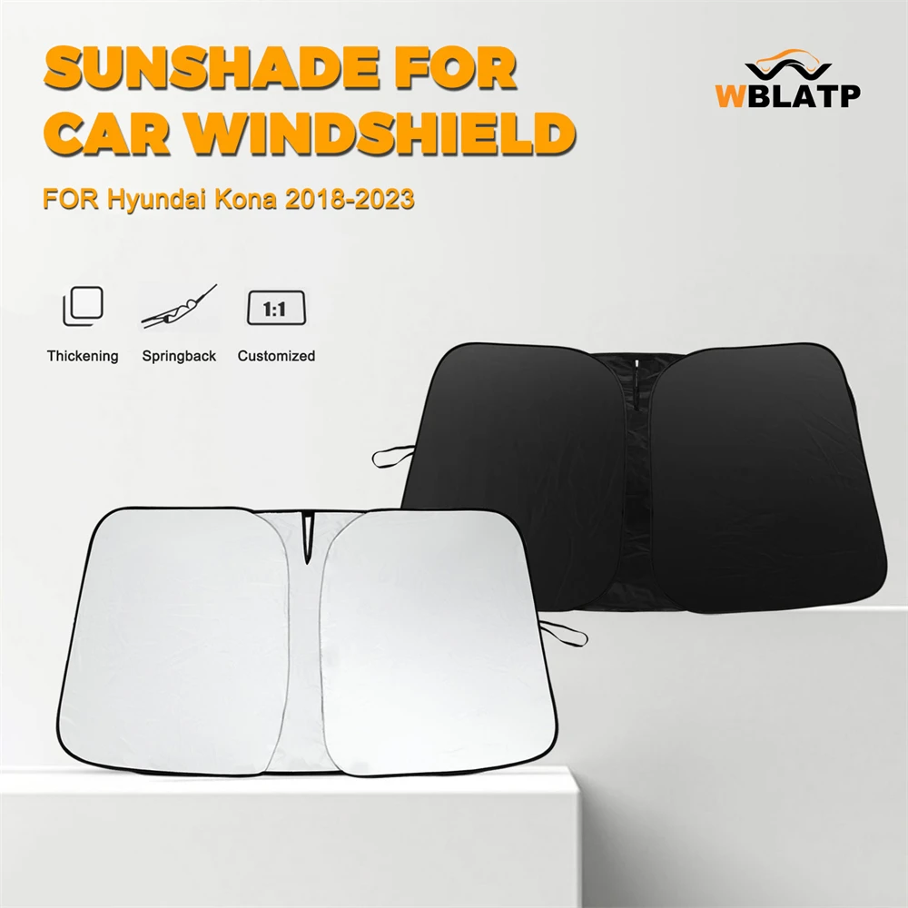 

For Hyundai Kona 2018 2019-2023 Car Windshield Visor Sunscreen Window Sun Shade Blocks Parasol Coche UV Rays Driver Protection