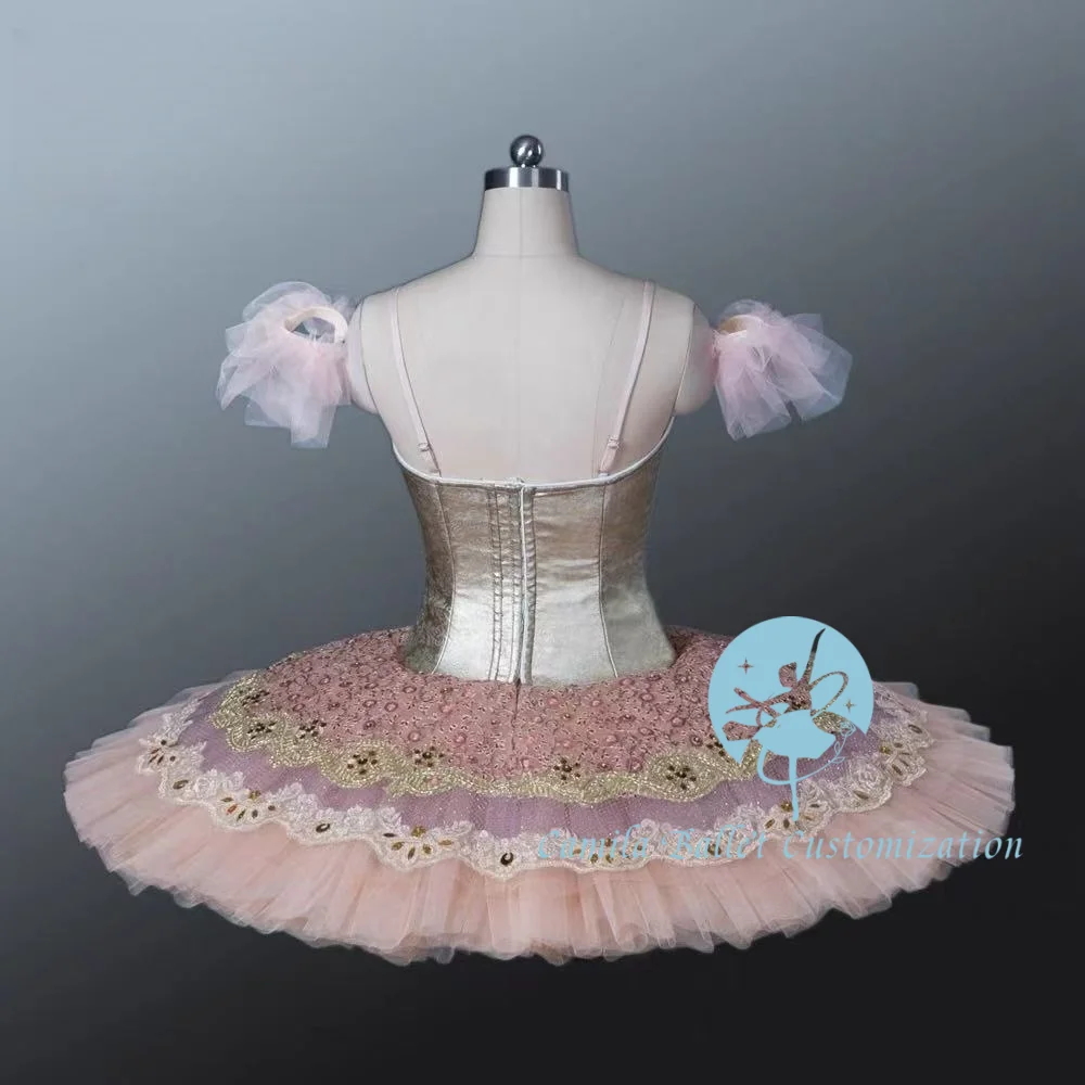 Falda tutú de espectáculo de Bella Durmiente Pakita de Hada de las Flores Doradas de alta gama, personalización profesional para adultos y niños