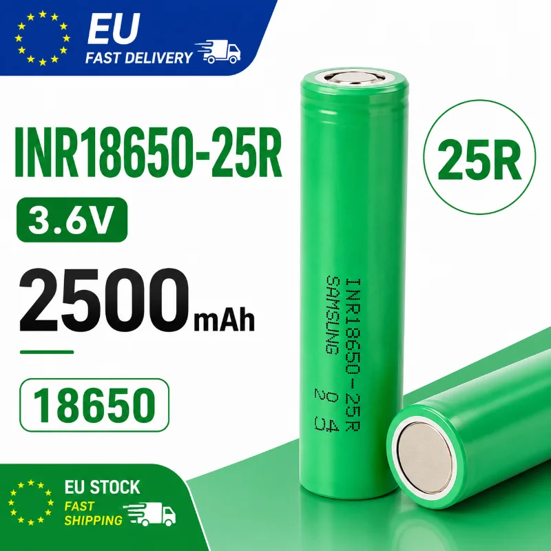 Original INR18650 25R 2500mAh 3,6V Batterie, 18650 Li-Ionen-Akku mit hoher Entladung 20A, stabile Leistung für Werkzeuge, Akkupacks und Ausrüstung, schneller Versand aus EU-Lager Polen, europäischer