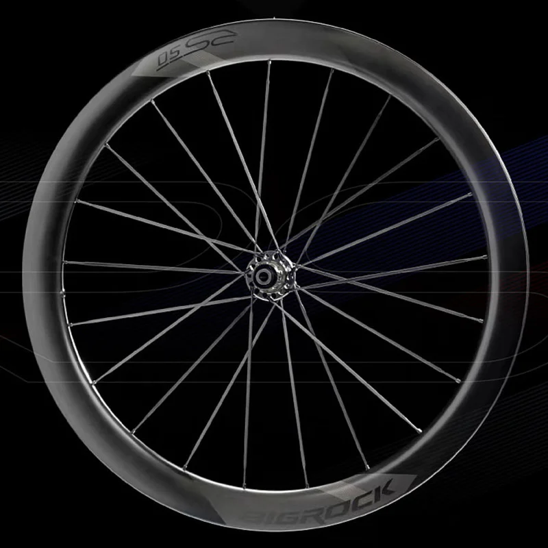 Bigrock Highway Vehicle Carbon Road Bike Wheelset 700C Disc Brake Tubuless WheelsRS Lightweight 45/50 Spoke Wheel