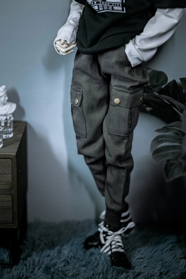 BJD Doll Pants Clothing Military Green Black Street Style Workwear Long Pants For 1/3 1/4 BJD SD DD MSD MDD SD17 POPO68 Uncle ID