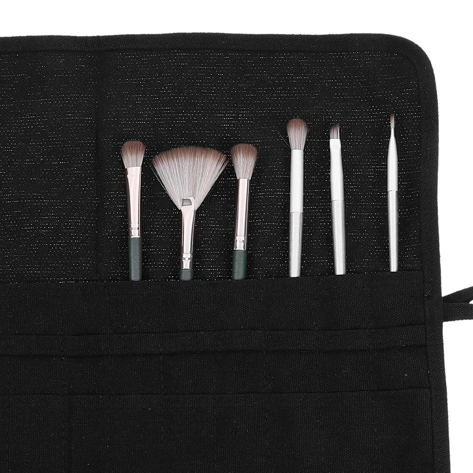

Canvas Paint Roll Up Paint Brush Holder Pencil Bag Bag Large Capacity Double Layer Storage Case Black Art Supplies