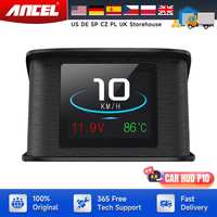 Ancel CAR HUD P10 Car Head Up HUD Display OBD2 Scanner Digital Temperature Board Computer Fuel Consumption Meter Speed Gauge