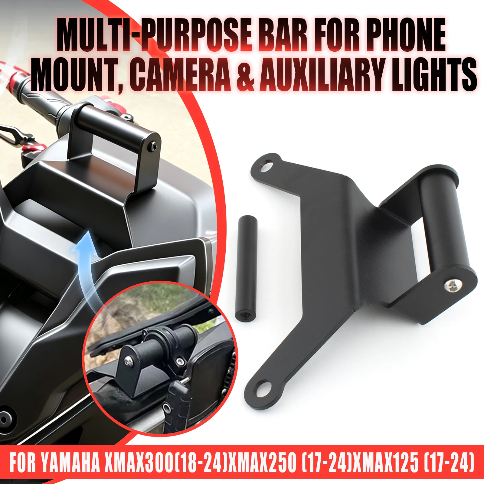 Motorcycle Phone Holder Stand Support GPS Navigation Bracket Mount For Yamaha XMAX300 2018-2024 XMAX250 XMAX125 2017-2024