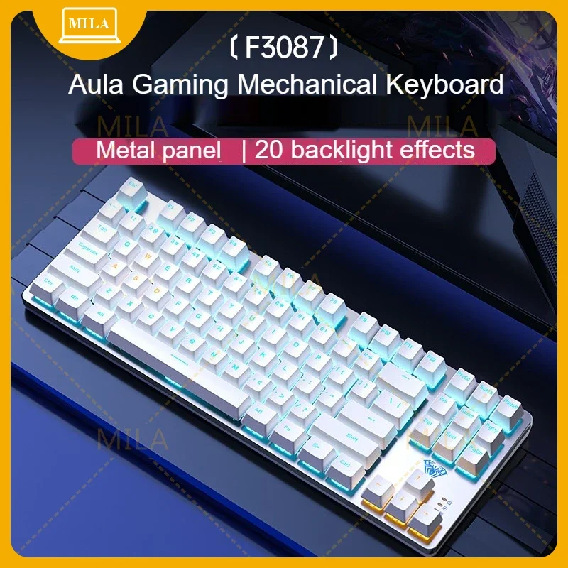 For AULA F3087 Pro Mechanical Keyboard Backlight Wired Custom  Full Key No Punch for PC Laptop Office E-Sport Gaming Keyboard