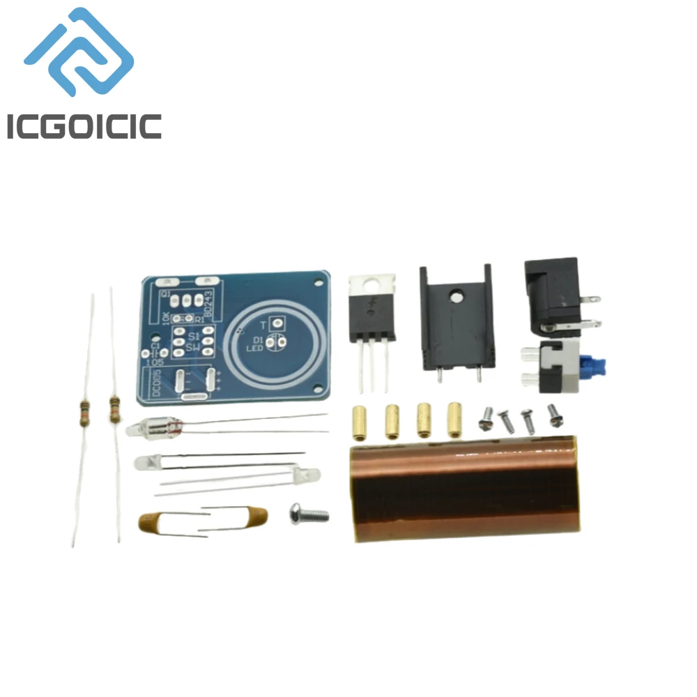 مجموعة لفائف تسلا الصغيرة الدعائم السحرية لتقوم بها بنفسك أجزاء أضواء فارغة تكنولوجيا إلكترونيات ذاتية الصنع