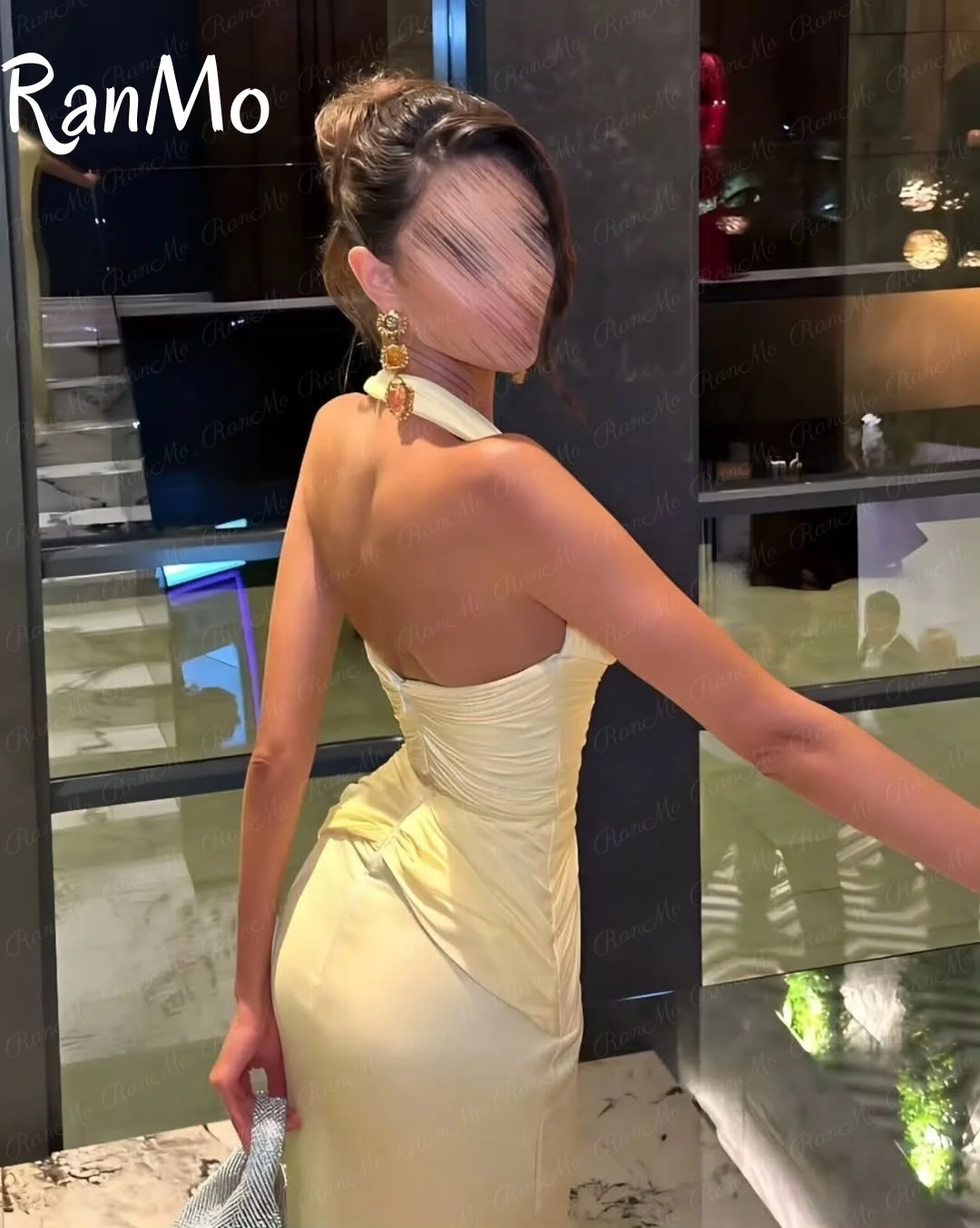 Ranmo 2025 セクシーなマーメイドウエディングイブニングドレスサウジアラビアホルターネック背中の開いたパーティードレス女性カクテルウエディングドレスカスタマイズ