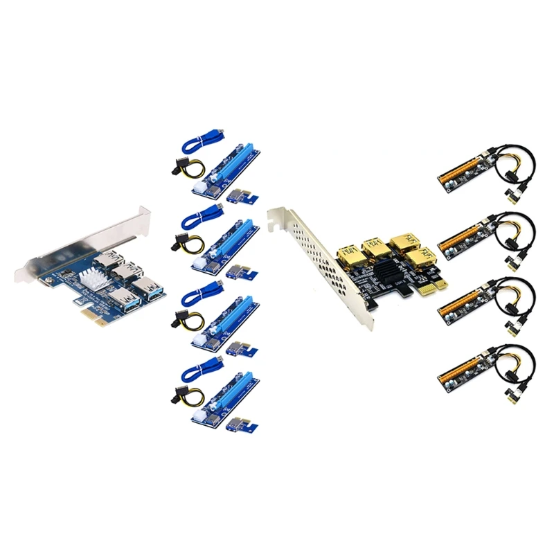 

PCI-E for Express 1x to 16x Riser Card USB Adapter PCIe 1 to 4 Slot PCIe Port Multiplier Card for BTC Miner