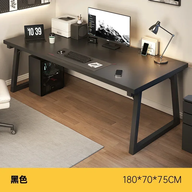 Modern Computer Home Office Desk Large Executive Office Computer Table Study Writing Desk Wooden Tabletop Metal Frame