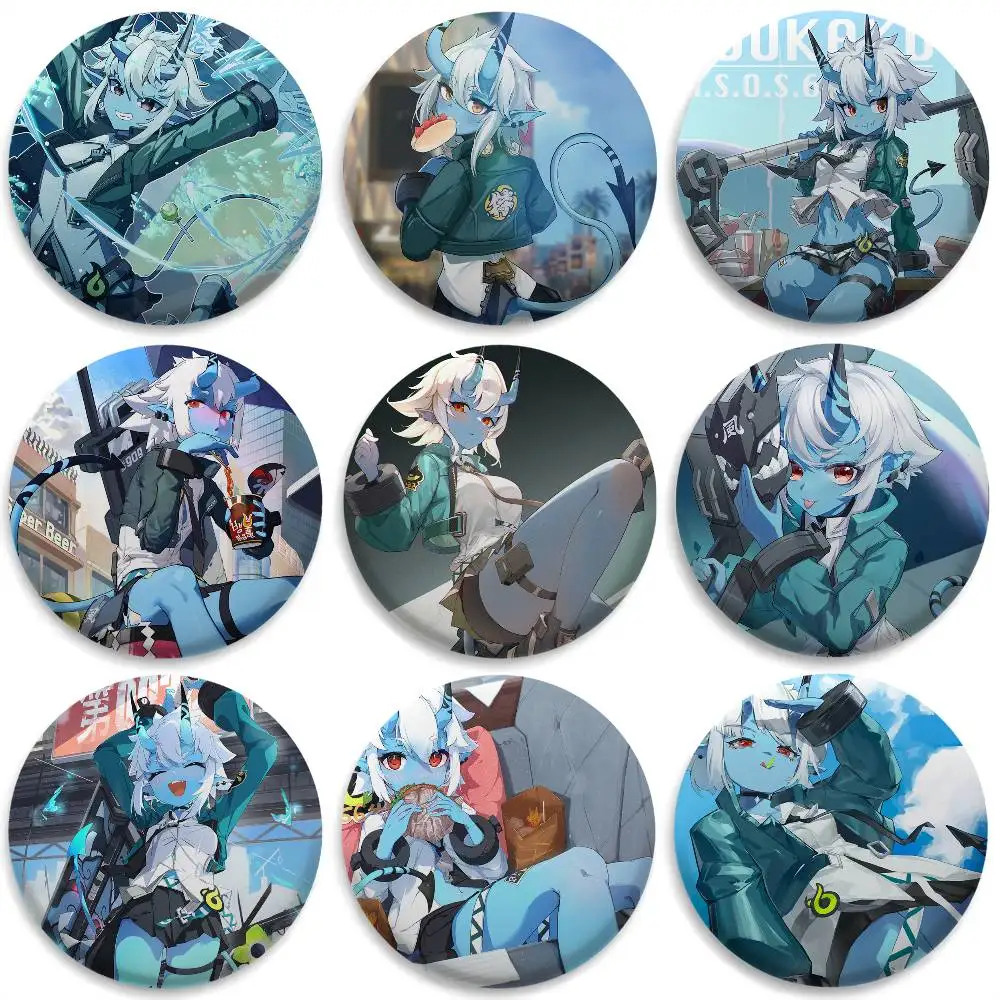 

Soukaku Sexy Game Zzz Badges Round Exquisite Badge Brooches Creative Pins For Clothes Hat Backpack Gift Accessories