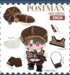 20cm Cotton Doll Clothes Old Postman Handsome Cool Suit Doll Clothes Attribute Free Doll Doll Clothes Replacement Plush Doll Toy