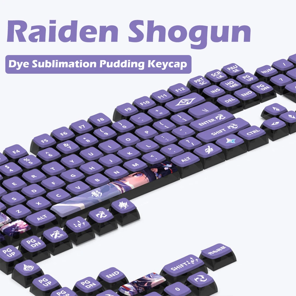 Genshin-teclas de impacto para Gamer, Teclado mecánico con retroiluminación, transparente, Xiao Kep, Hutao Beelzebul Nahida