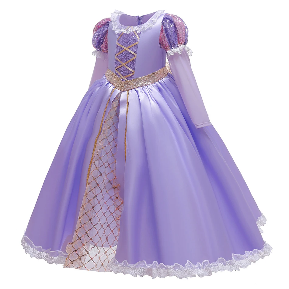 Little Girl Rapunzel Costume Cosplay Costume Purple Princess Dress  Surprise Birthday Gift for Girls Halloween Cosplay Outfits