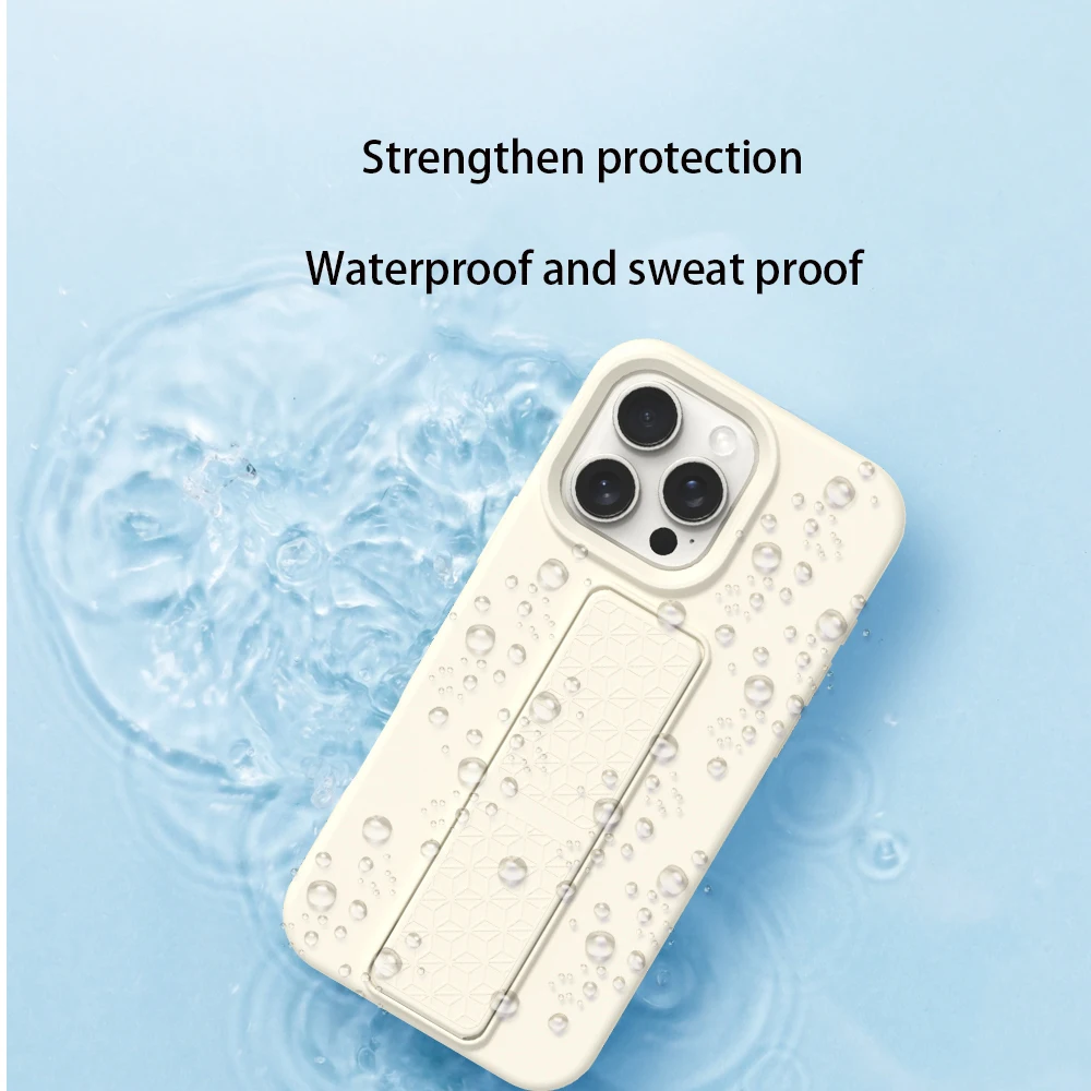 السائل لينة سيليكون غير مرئية للطي حامل حامل جراب هاتف آيفون 17 16 15 14 زائد 13 12 11 برو ماكس الهواء غطاء مقاوم للصدمات