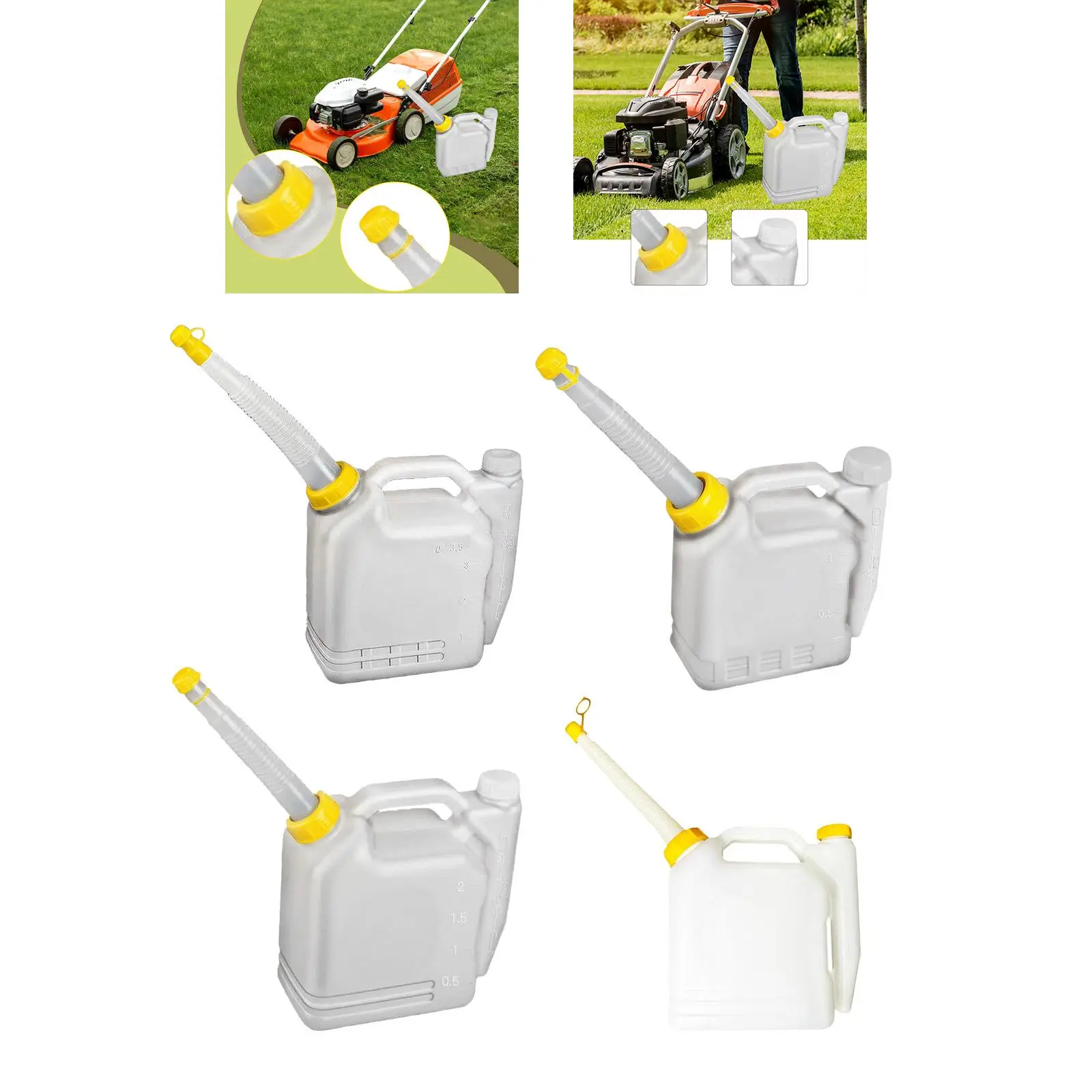 2 Stroke Engine Fuel Mixing Bottle with Scale Portable Oil Container Measuring Jug Nozzle for Trimmer Lawnmower Chainsaw Use