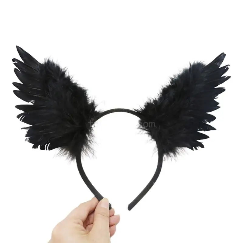 

Girls RolePlay Angel Costumes Princess Butterfly Fairy Wing Feather Headband 1/2Pcs Halloween Cosplay Party Props