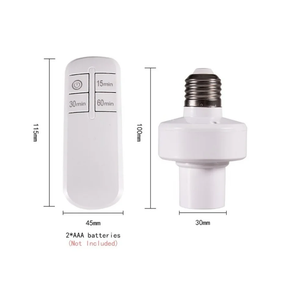 Wireless Remote Control Smart Timer Switch E27 Lamp Holder 110V 220V House Multi Light Switch Baby Room Bedroom Timer Switch