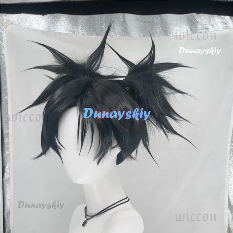 Choso Cosplay Wig Anime Jujutsu 2Kaisen Season 2 Black Double Ponytail Hair Sticker Itadori Yuji Halloween Party Women Men