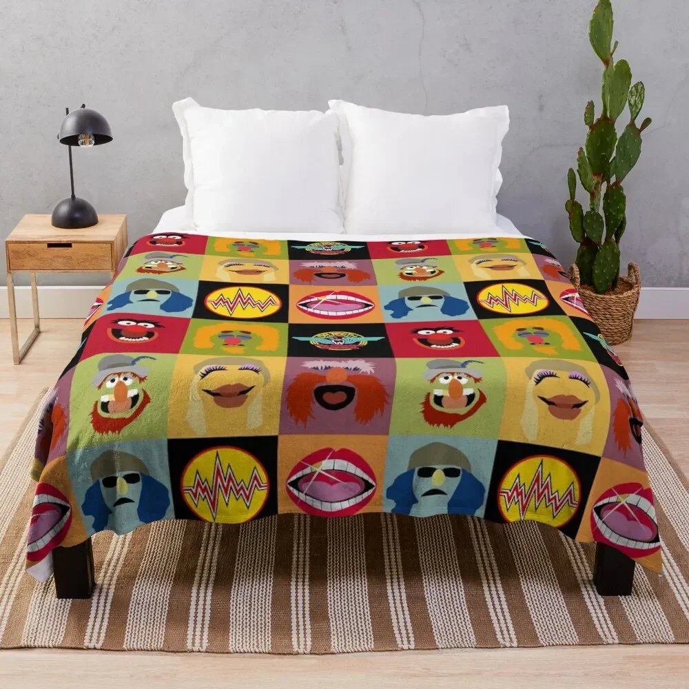 

Dr. Teeth and the Electric Mayhem ft Lips Throw Blanket Vintage Winter beds Blankets