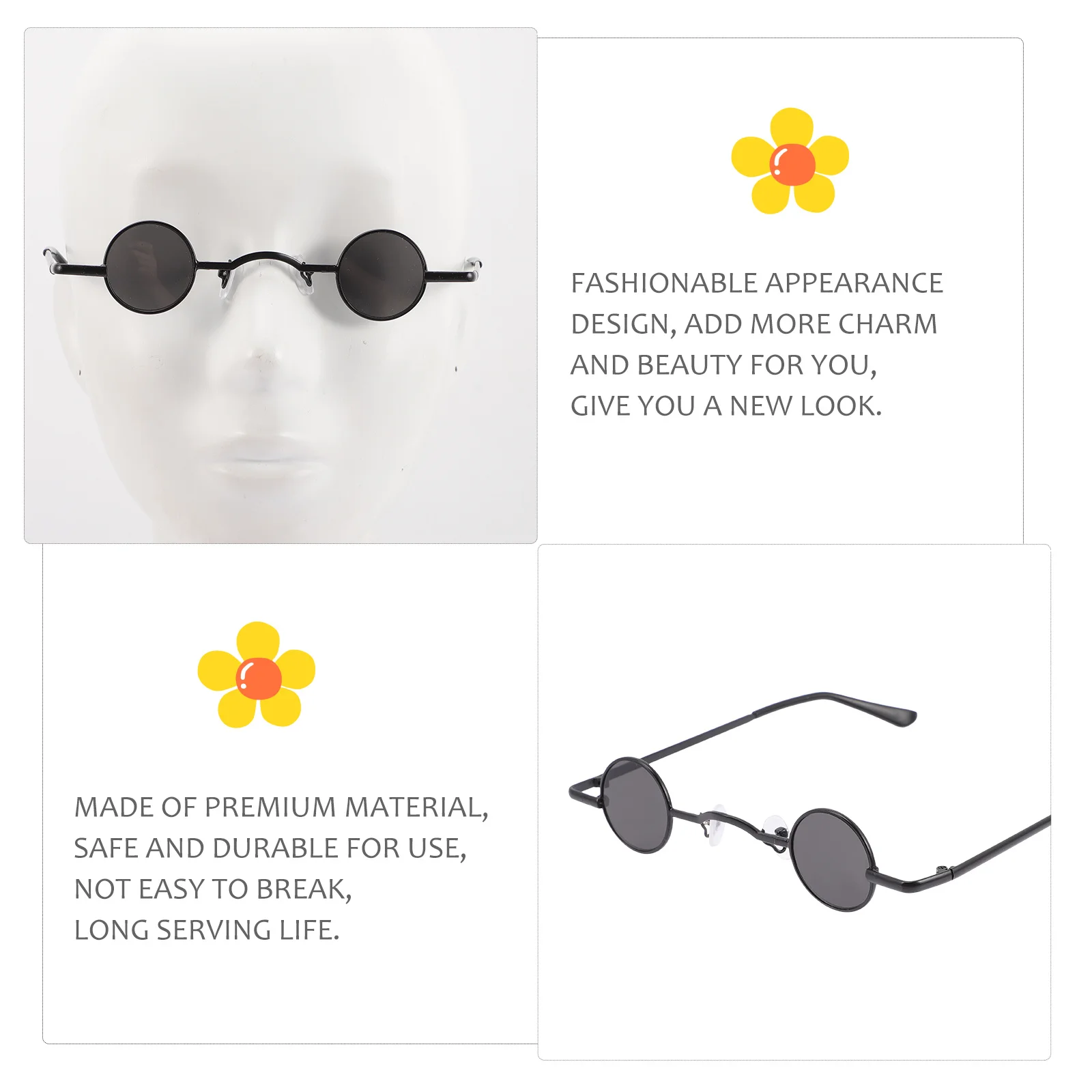 

1pcs Retro Round Sunglasses Vintage Punk Style Metal Frame Uv Protection Unisex Eyewear For Party Wedding