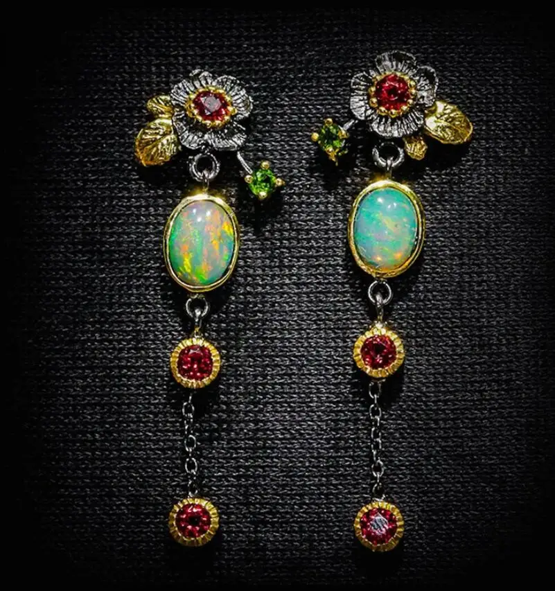 Exquisite Colorful Leaf Flower Pomegranate Dangle Earrings For Women Female Party Jewelry Pendant Custom Jewelry